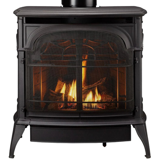 Vermont Castings Stardance 25-Inch Cast Iron Direct Vent Gas Stove in Bordeaux Enamel - Propane (LP), IntelliFire Touch Ignition - View 2