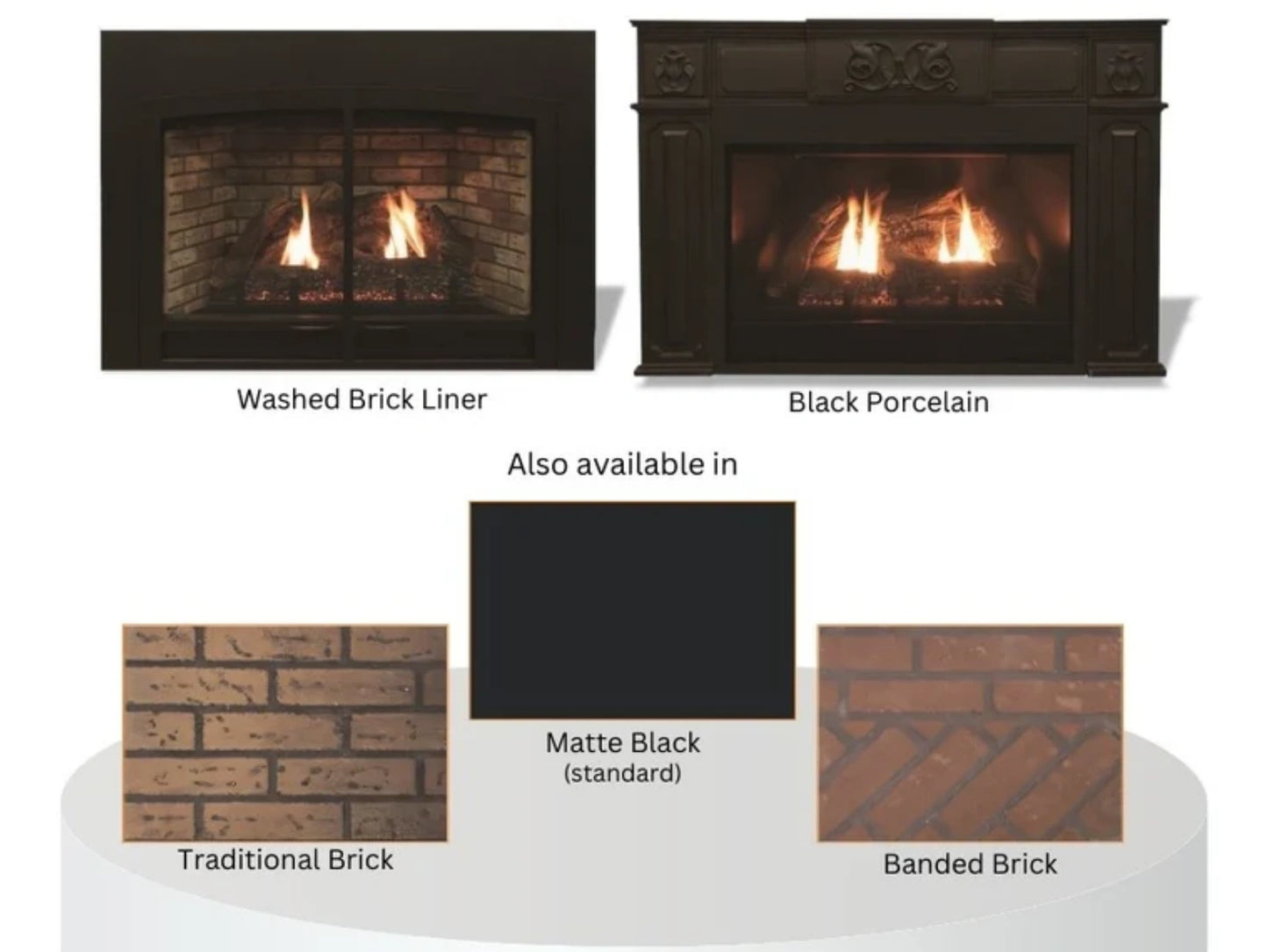 Empire White Mountain Hearth Innsbrook 34" Large Direct Vent Clean Face Traditional Gas Fireplace Insert with Intermittent Pilot Control