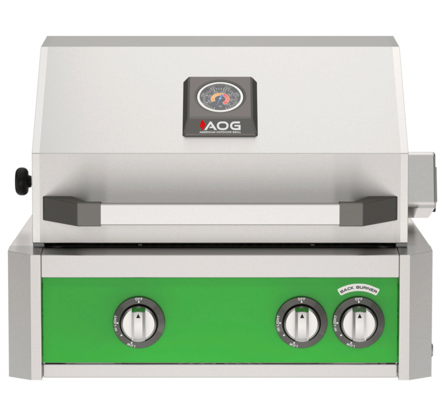 AOG L-Series 24" 2-Burner Natural Gas Built-In Grill with Backburner and Rotisserie Kit High Performance Outdoor Cooking