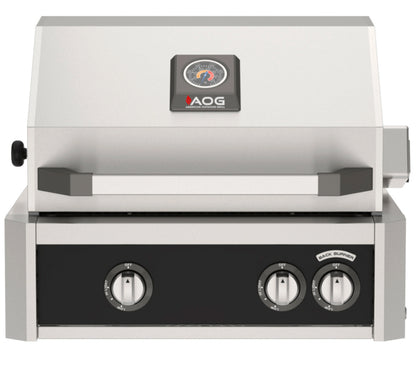 AOG L-Series 24" 2-Burner Natural Gas Built-In Grill with Backburner and Rotisserie Kit High Performance Outdoor Cooking