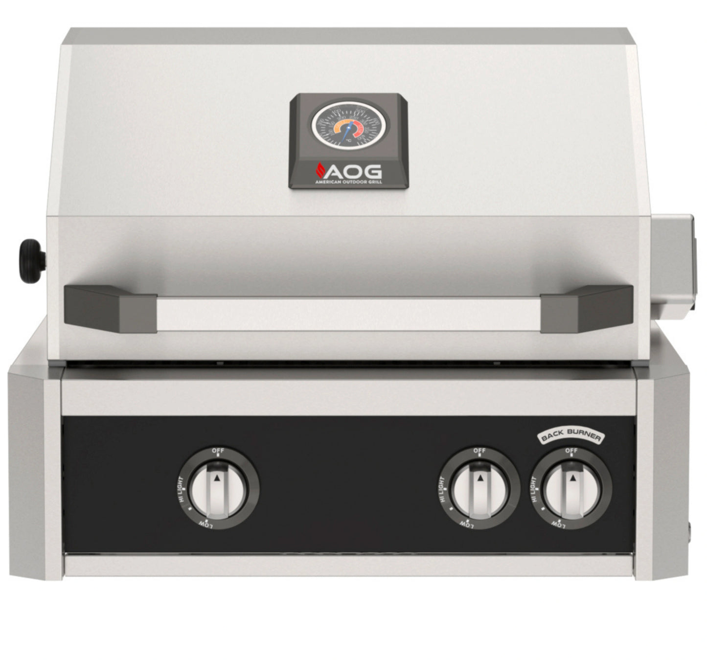 AOG L-Series 24" 2-Burner Liquid Propane Built-In Grill with Backburner and Rotisserie Kit High Performance Outdoor Cooking