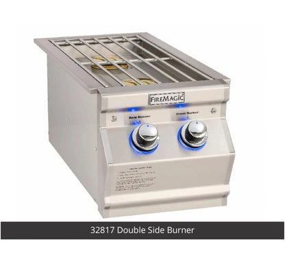 Fire Magic Reclaimed Wood Grill Island for E660/A660 Grill, Double Drawer Cut-Out (35 x 77 inch)