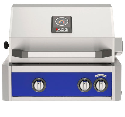 AOG L-Series 24" 2-Burner Liquid Propane Built-In Grill with Backburner and Rotisserie Kit High Performance Outdoor Cooking