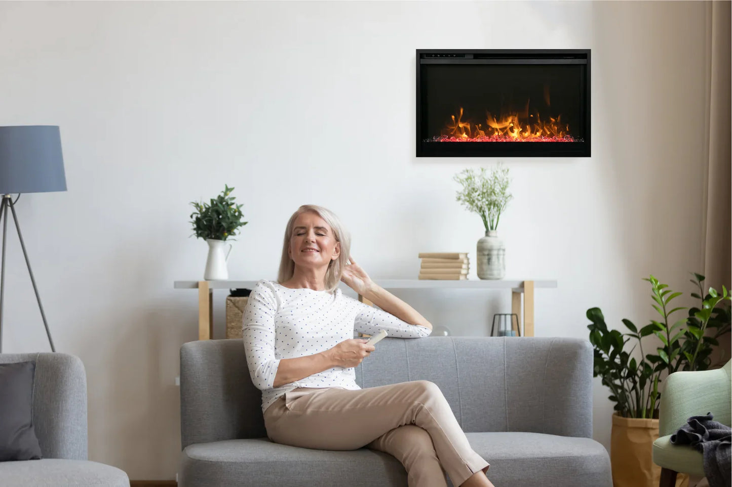 Remii Classic Xtra Slim 30" Built-In Smart Electric Fireplace | CLASSIC-SLIM-30