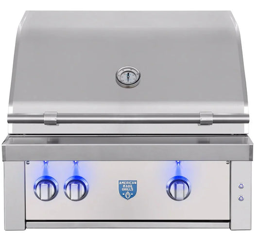 American Made Grills Estate 30 Inch Built-In Gas Grill with Rotisserie Kit