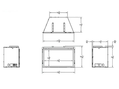 Empire Hearth Innsbrook 28" Small Direct Vent Clean Face Traditional Gas Fireplace Insert with Intermittent Pilot Control