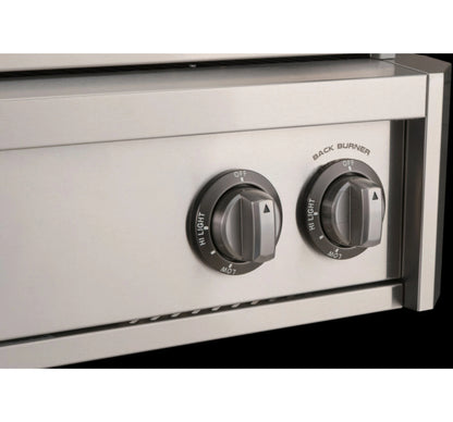 AOG L-Series 24" 2-Burner Liquid Propane Built-In Grill with Backburner and Rotisserie Kit High Performance Outdoor Cooking