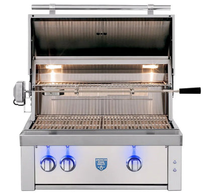 American Made Grills Estate 30 Inch Built-In Gas Grill with Rotisserie Kit