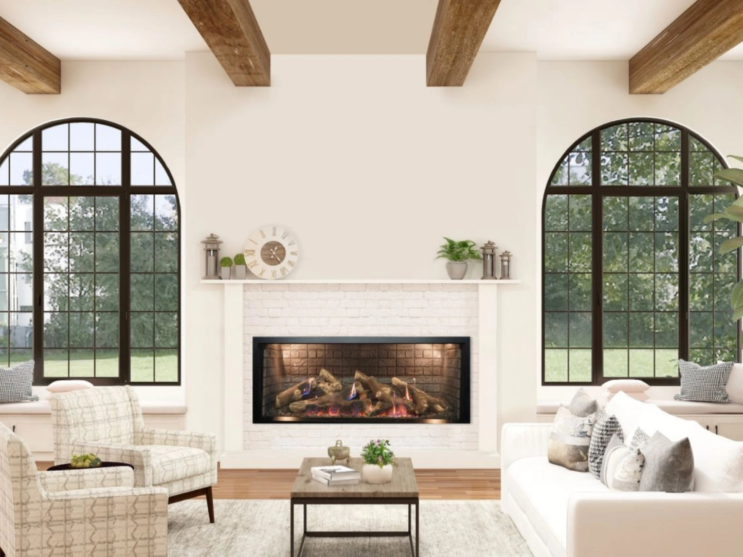 Empire White Mountain Hearth McKinley 60" TruFlame Direct Vent Linear Gas Fireplace
