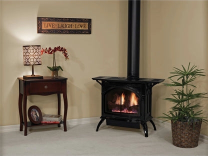 Empire White Mountain Hearth Spirit 28" Direct Vent Medium Cast Iron Gas Stove in Matte Black with IPI Control and On/Off Switch
