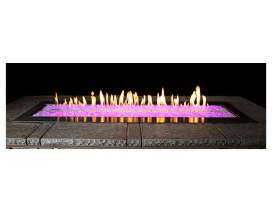 Empire White Mountain Hearth Carol Rose Coastal 60" Stainless Steel Outdoor Linear Gas Fire Pit with Manual Control and Multicolor LED Lighting