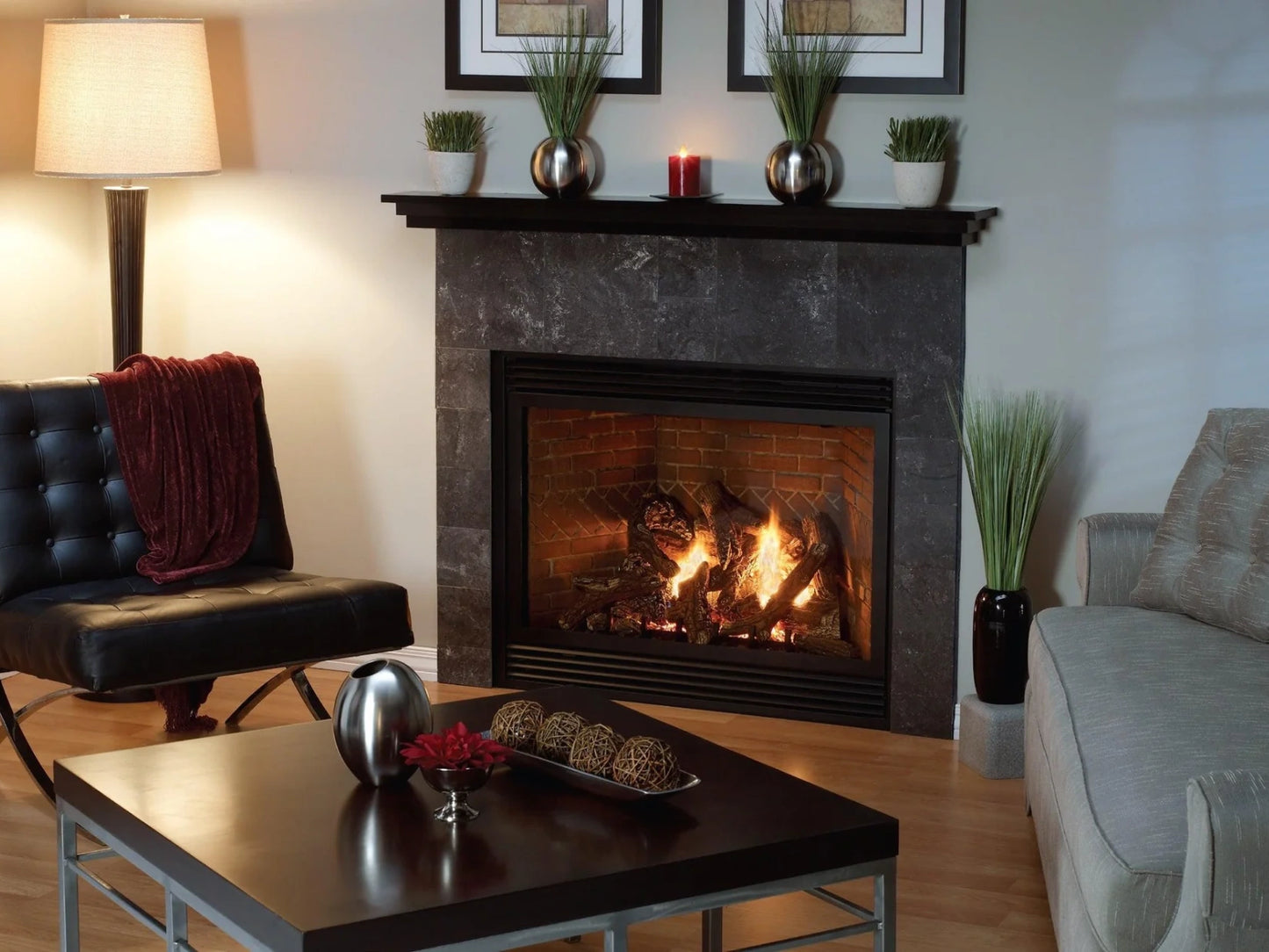 Empire White Mountain Hearth Tahoe 36" Direct Vent Luxury Propane Gas Fireplace with Multi Function Control On/Off Switch and Blower