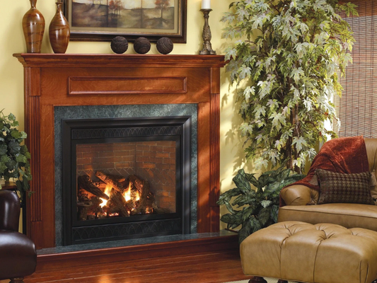 Empire Hearth Tahoe 36" Direct Vent Premium Peninsula Gas Fireplace with Millivolt Control and On/Off Switch