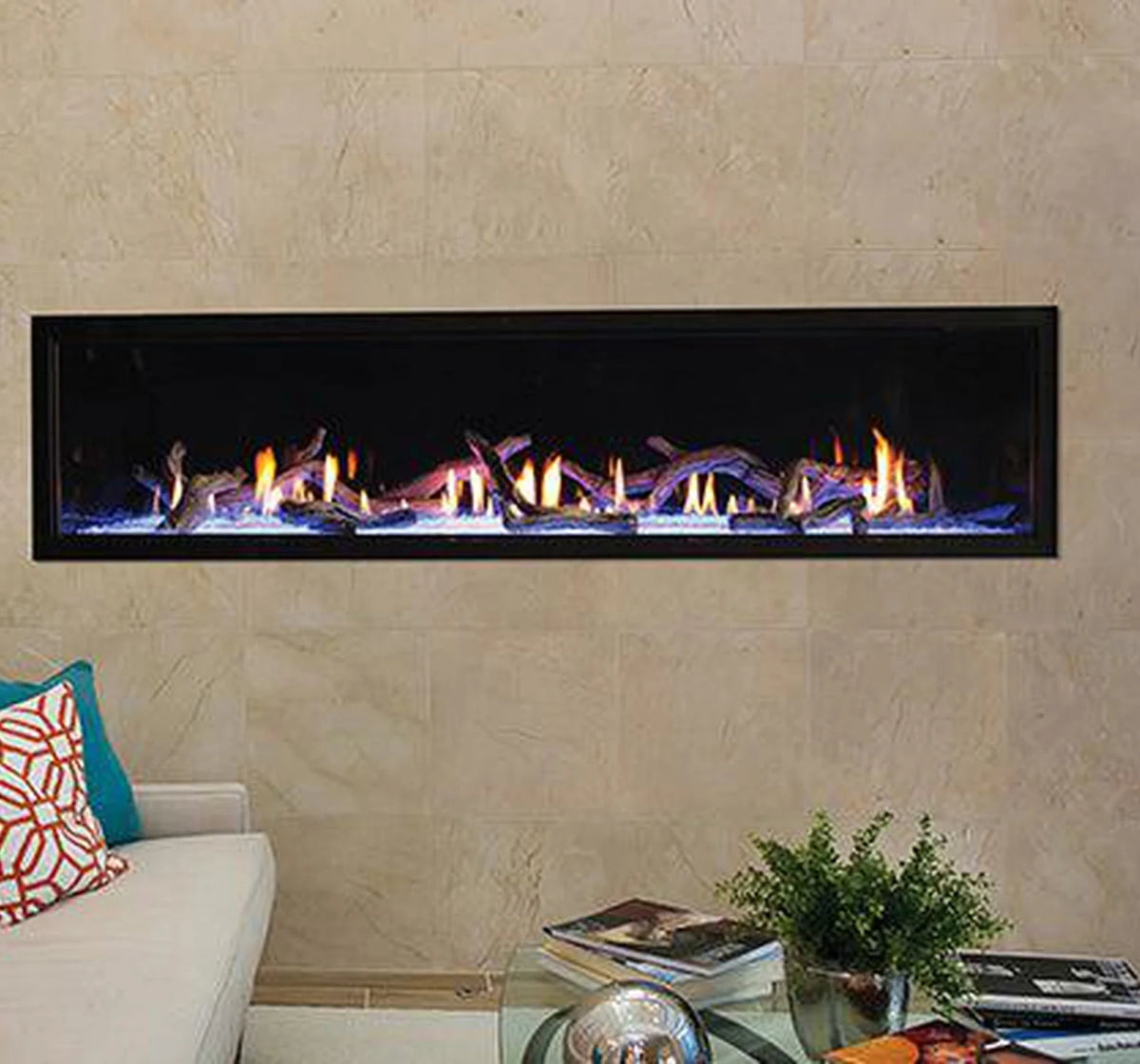 Empire Hearth Boulevard 72" Direct Vent Linear Natural Gas Fireplace with Multi Function Remote Control