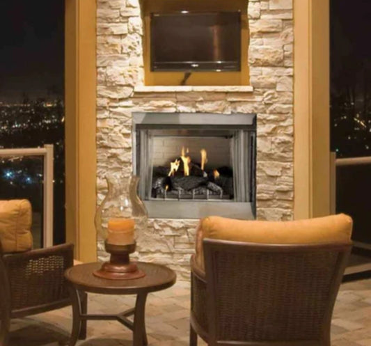 Empire White Mountain Hearth Carol Rose Coastal 36" Premium Outdoor Firebox with Stainless Steel Flush Front Refractory Liner