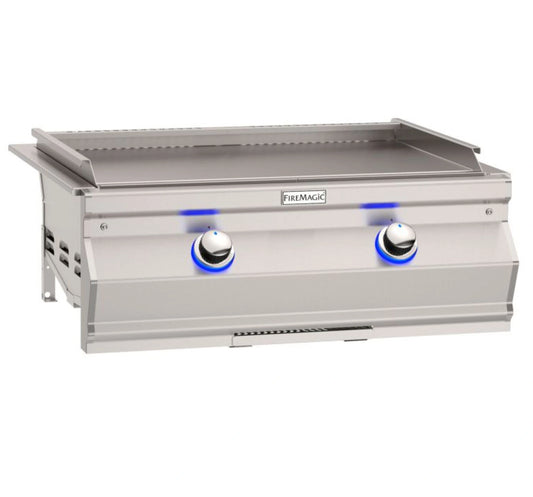 Fire Magic Aurora 30" Built-In Natural Gas Gourmet Griddle with Stainless Steel Griddle Surface and Cover