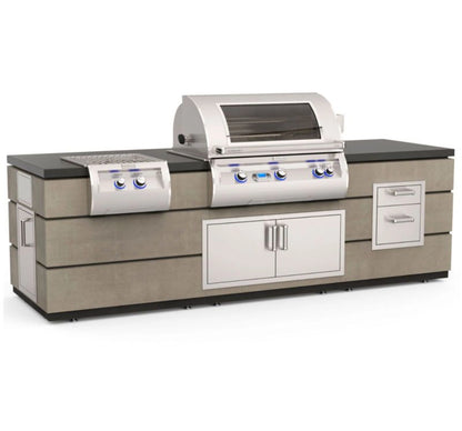 Fire Magic Contemporary Grill Island for E790/A790 Grill, Double Drawer Cut-Out (35 x 115 inch)