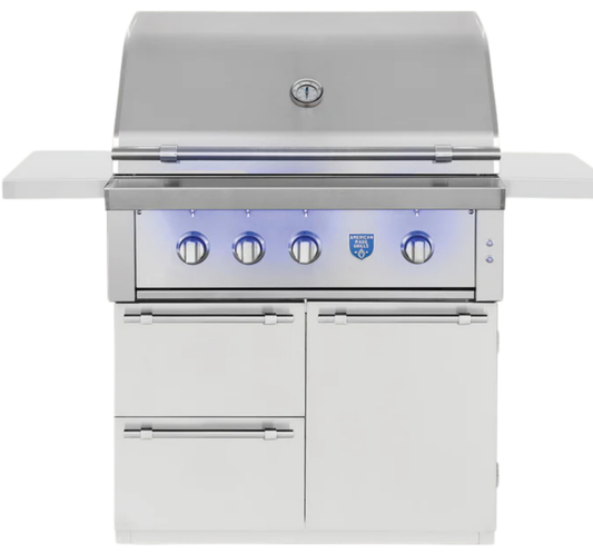 American Made Grills Freestanding Estate 36" 3-Burner Natural/Propane Gas Grill