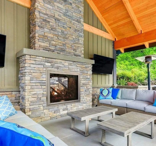 Empire White Mountain Hearth Rushmore Clean Face 40" Direct Vent See Through Propane Gas Fireplace with TruFlame Control System