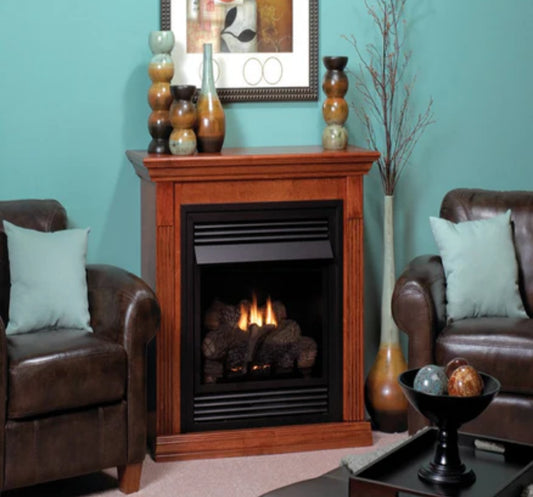 Empire White Mountain Hearth Vail 26" Vent Free Deluxe Gas Fireplace with Contour Burner Millivolt Control and On/Off Switch