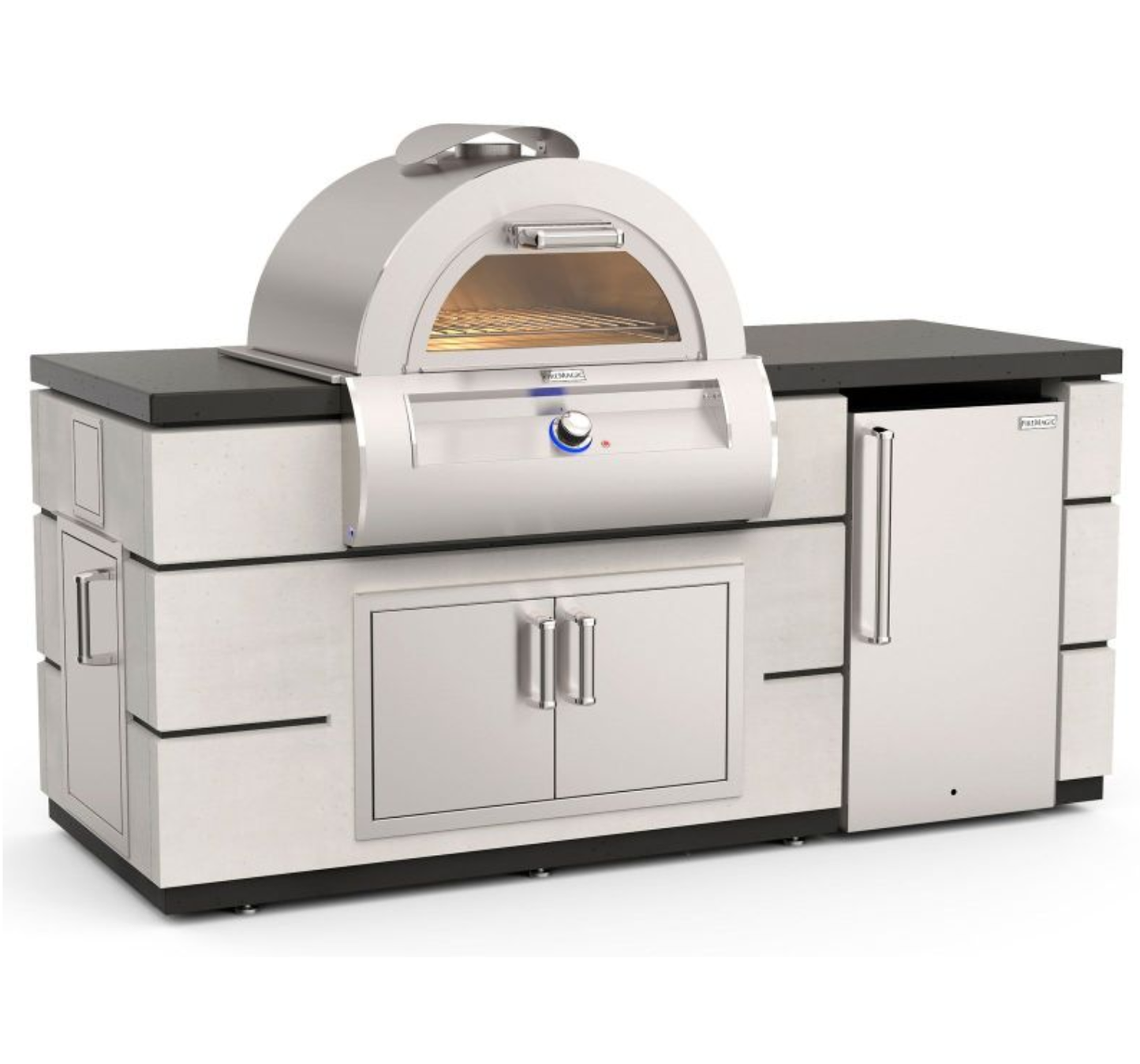Fire Magic Contemporary Pizza Oven Island, Refrigerator Cut-Out (35 x 77 inch)