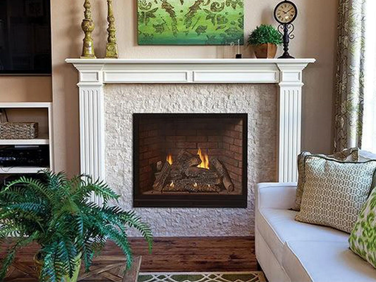Empire White Mountain Hearth Tahoe Clean Face 42" Direct Vent Traditional Luxury Gas Fireplace with Multi Function Thermostat Remote Control and Blower