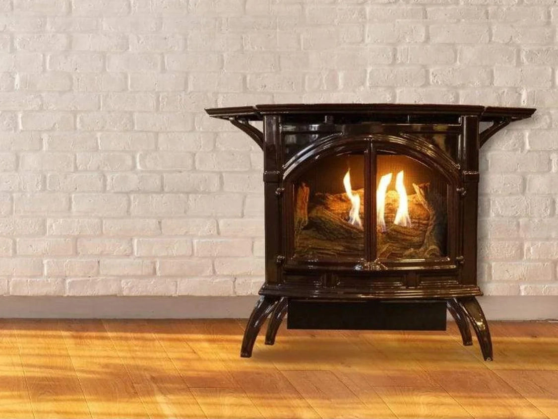 Empire White Mountain Hearth Spirit 28" Vent Free Medium Cast Iron Natural Gas Stove in Matte Black with IPI Control and On/Off Switch
