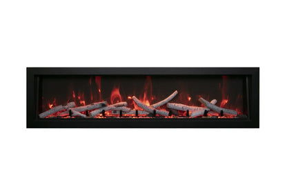 Remii Deep 55" Indoor/Outdoor Built-in Electric Fireplace with Black Steel Surround | 102755-DE