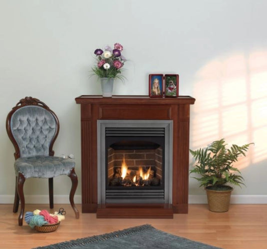 Empire White Mountain Hearth Vail 24" Vent Free Premium Gas Fireplace with Slope Glaze Burner Millivolt Control and On/Off Switch