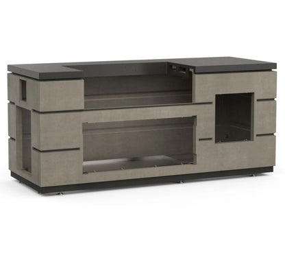 Fire Magic Contemporary Choice Island for C650 Grill, Double Drawer Cut-Out (31 x 82 inch, Smoke)