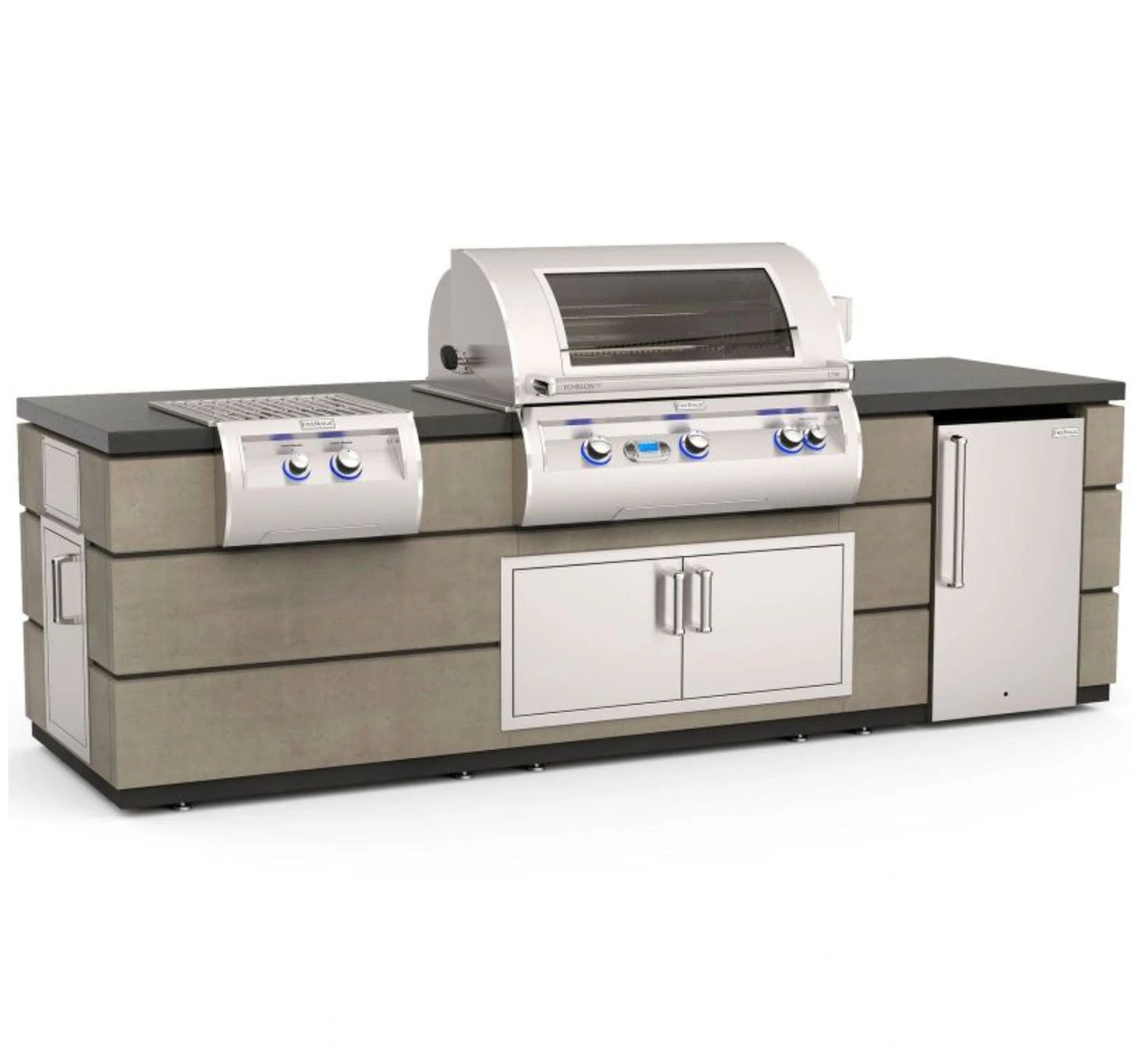 Fire Magic Contemporary Grill Island for E790/A790 Grill, Refrigerator Cut-Out (35 x 115 inch)