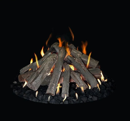 Grand Canyon 48 Inch Outdoor Firepit Western Driftwood 48- 31 Pc Fire Pit Log Set