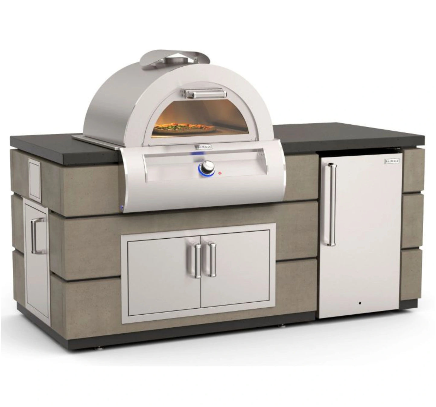 Fire Magic Contemporary Pizza Oven Island, Refrigerator Cut-Out (35 x 77 inch)