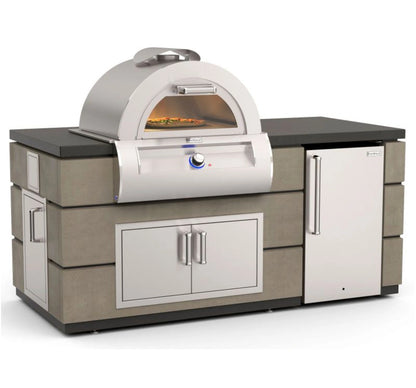 Fire Magic Contemporary Pizza Oven Island, Refrigerator Cut-Out (35 x 77 inch)