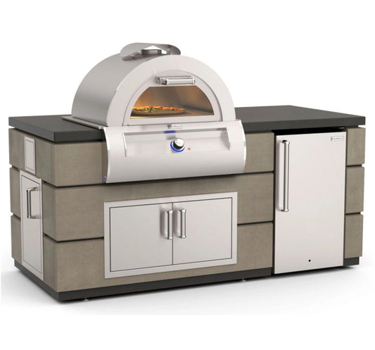 Fire Magic Contemporary Pizza Oven Island, Refrigerator Cut-Out (35 x 77 inch)
