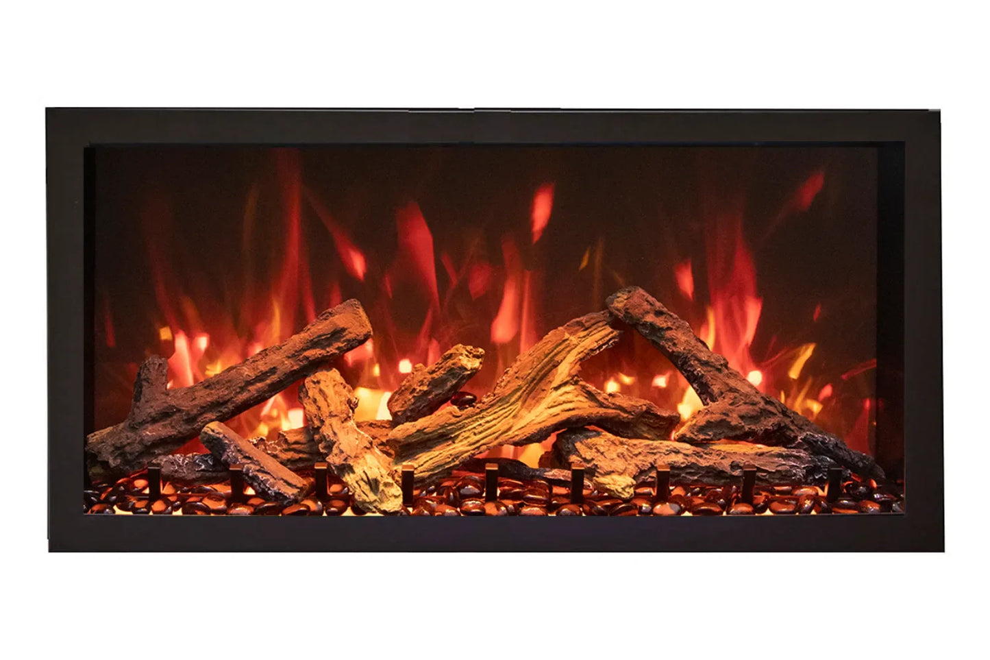 Remii Extra Tall 45" Indoor/Outdoor Zero Clearance Built-in Electric Fireplace with Black Steel Surround | 102745-XT