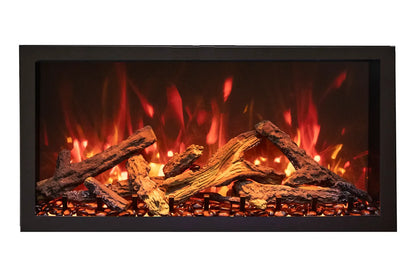 Remii Extra Tall 45" Indoor/Outdoor Zero Clearance Built-in Electric Fireplace with Black Steel Surround | 102745-XT