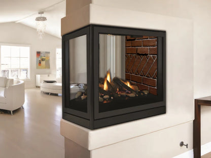 Empire White Mountain Hearth Tahoe Clean Face 36" Direct Vent Premium Peninsula Gas Fireplace with Millivolt Control and On/Off Switch