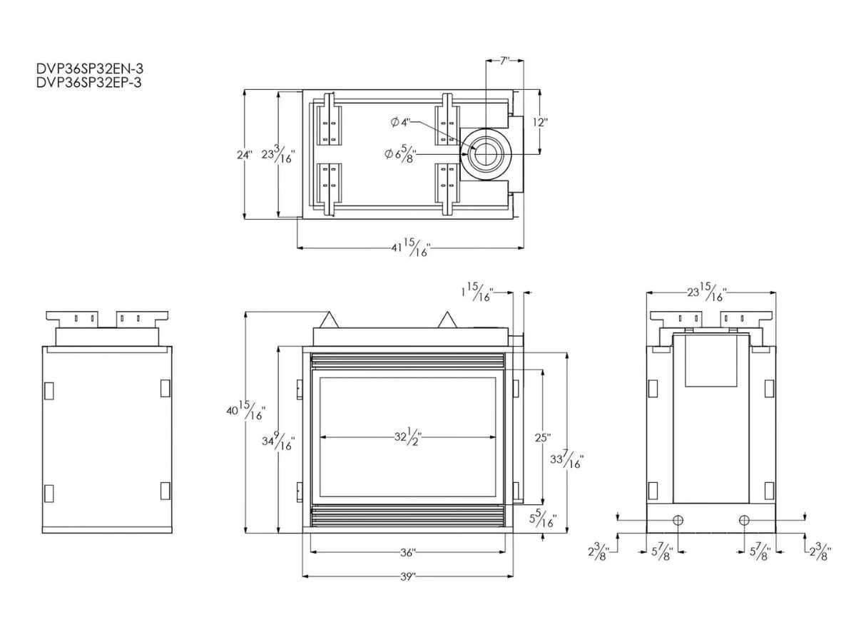Empire White Mountain Hearth Tahoe 36" Direct Vent Premium See Through Gas Fireplace with Millivolt Control and On/Off Switch