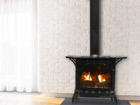 Empire White Mountain Hearth Spirit 22" Direct Vent Small Cast Iron Gas Stove in Matte Black with IPI Control and On/Off Switch