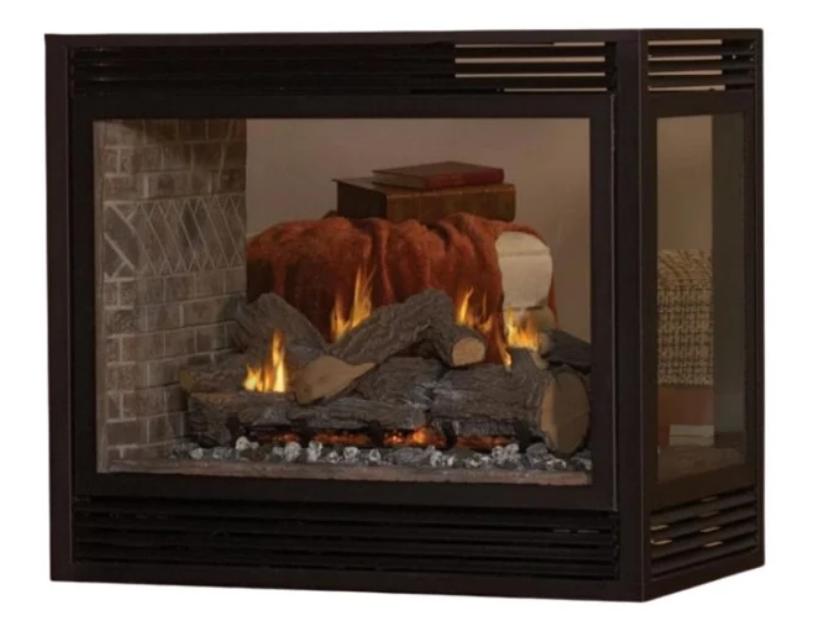 Empire Hearth Tahoe 36" Direct Vent Premium Peninsula Gas Fireplace with Millivolt Control and On/Off Switch