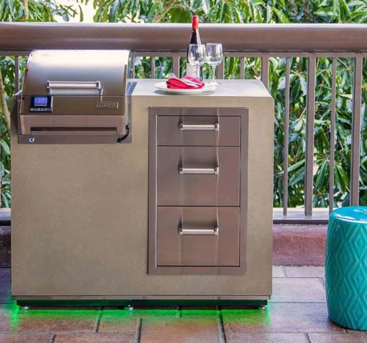 Fire Magic Electric Grill Island Bundle with Triple Drawer (36 x 44 inch, Smoke)