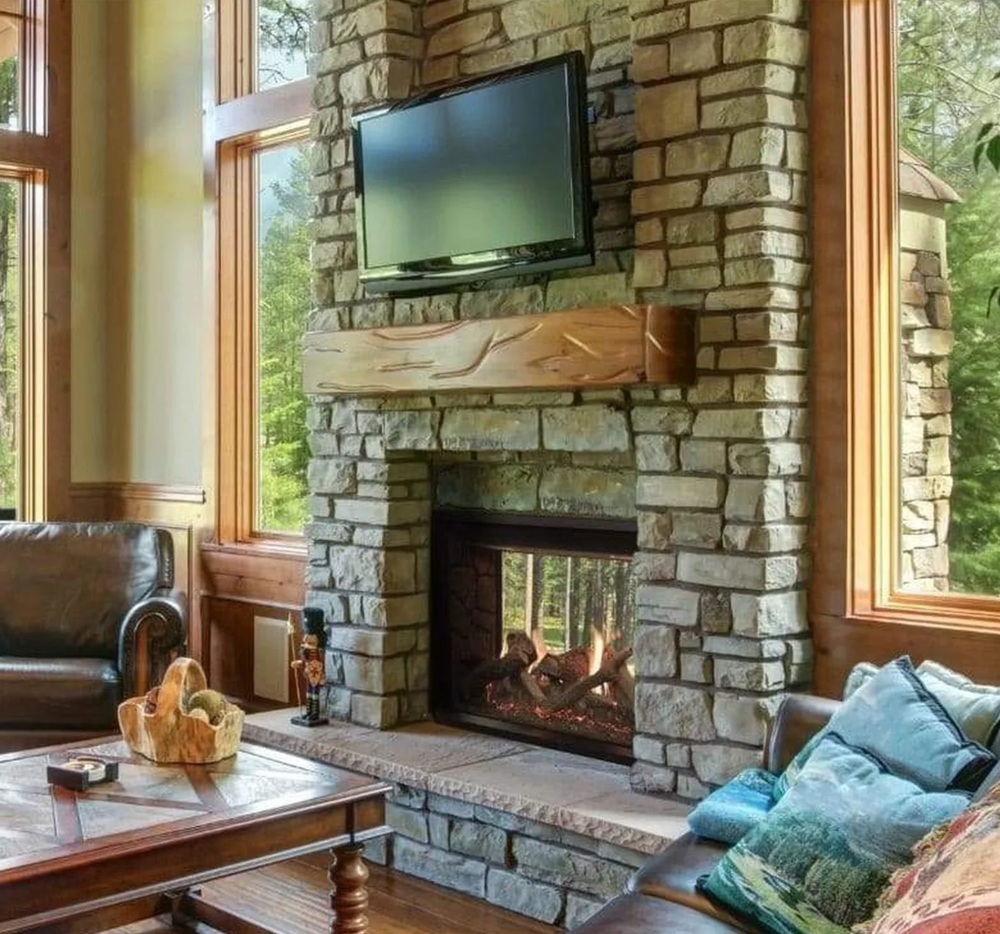 Empire White Mountain Hearth Rushmore Clean Face 40" Direct Vent See Through Propane Gas Fireplace with TruFlame Control System