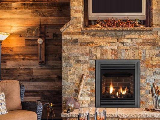 Empire White Mountain Hearth Vail 24" Vent Free Premium Gas Fireplace with Slope Glaze Burner IPI Control and On/Off Switch