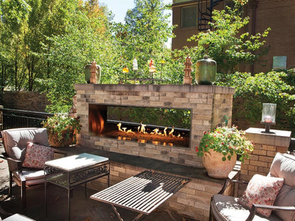 Empire White Mountain Hearth Carol Rose Coastal 60" Stainless Steel Outdoor Linear See Through Natural Gas Fireplace with Manual Control