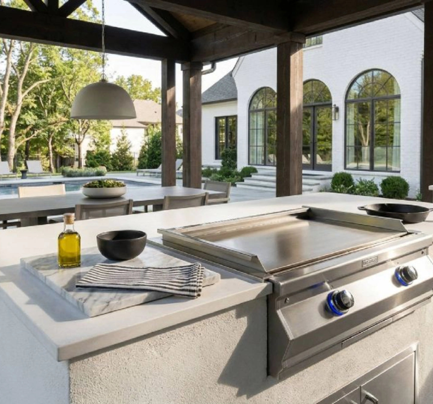 Fire Magic Aurora 30" Built-In Propane Gourmet Griddle with Stainless Steel Griddle Surface and Cover