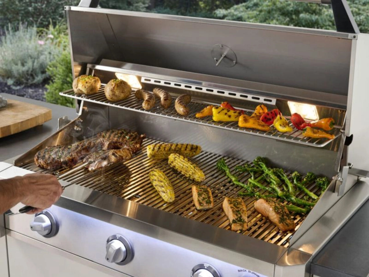 AOG L-Series 24" 2-Burner Liquid Propane Built-In Grill with Backburner and Rotisserie Kit High Performance Outdoor Cooking