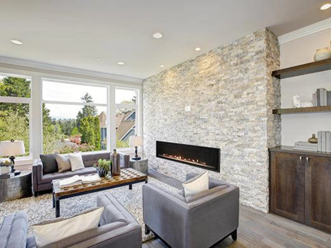 Empire White Mountain Hearth Loft 46" Direct Vent Linear Propane Gas Fireplace with Millivolt Control and On/Off Switch