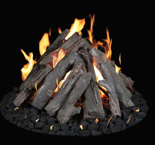 Grand Canyon 18 Inch Outdoor Firepit Western Driftwood 18/24 - 9 Pc Fire Pit Log Set