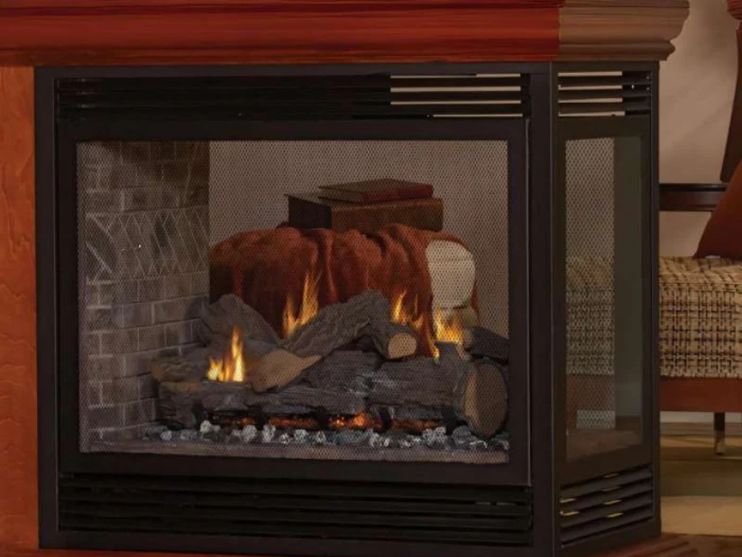Empire Hearth Tahoe 36" Direct Vent Premium Peninsula Gas Fireplace with Millivolt Control and On/Off Switch